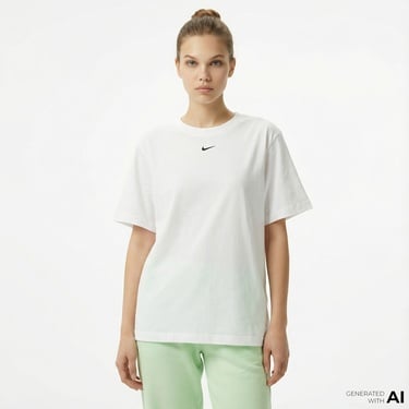  Nike Sportswear Essential Kadın Beyaz T-Shirt