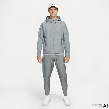  Nike Repel Miler Erkek Gri Rüzgarlık