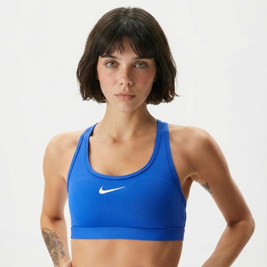  Nike Swoosh Medium Support Kadın Mavi Bra