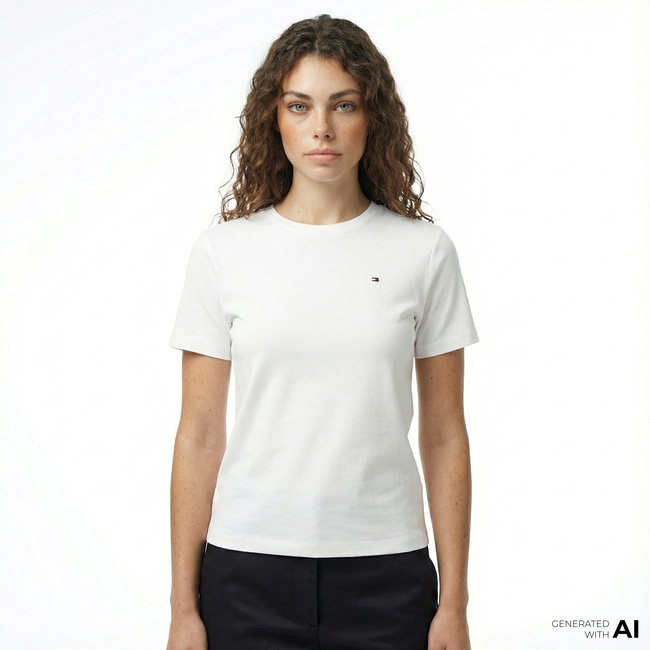  Tommy Hilfiger Cody Kadın Beyaz T-Shirt