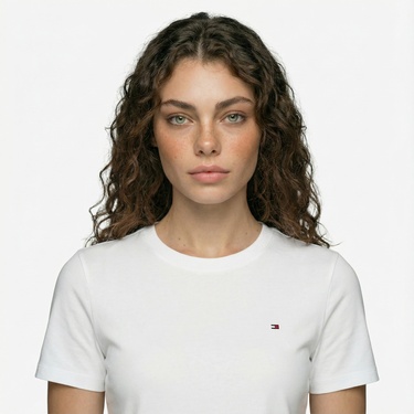 Tommy Hilfiger Cody Kadın Beyaz T-Shirt
