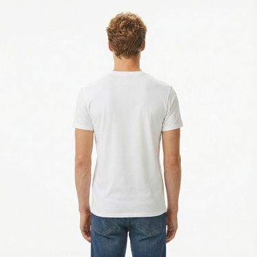  Lacoste Erkek Slim Fit Bisiklet Yaka Beyaz T-Shirt