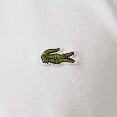  Lacoste Erkek Slim Fit Bisiklet Yaka Beyaz T-Shirt
