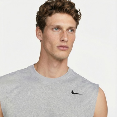  Nike Dri-Fit Sl Reset Erkek Gri Kolsuz T-Shirt