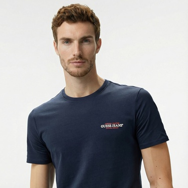  Guess Slim America Organic Cotton Erkek Lacivert T-Shirt