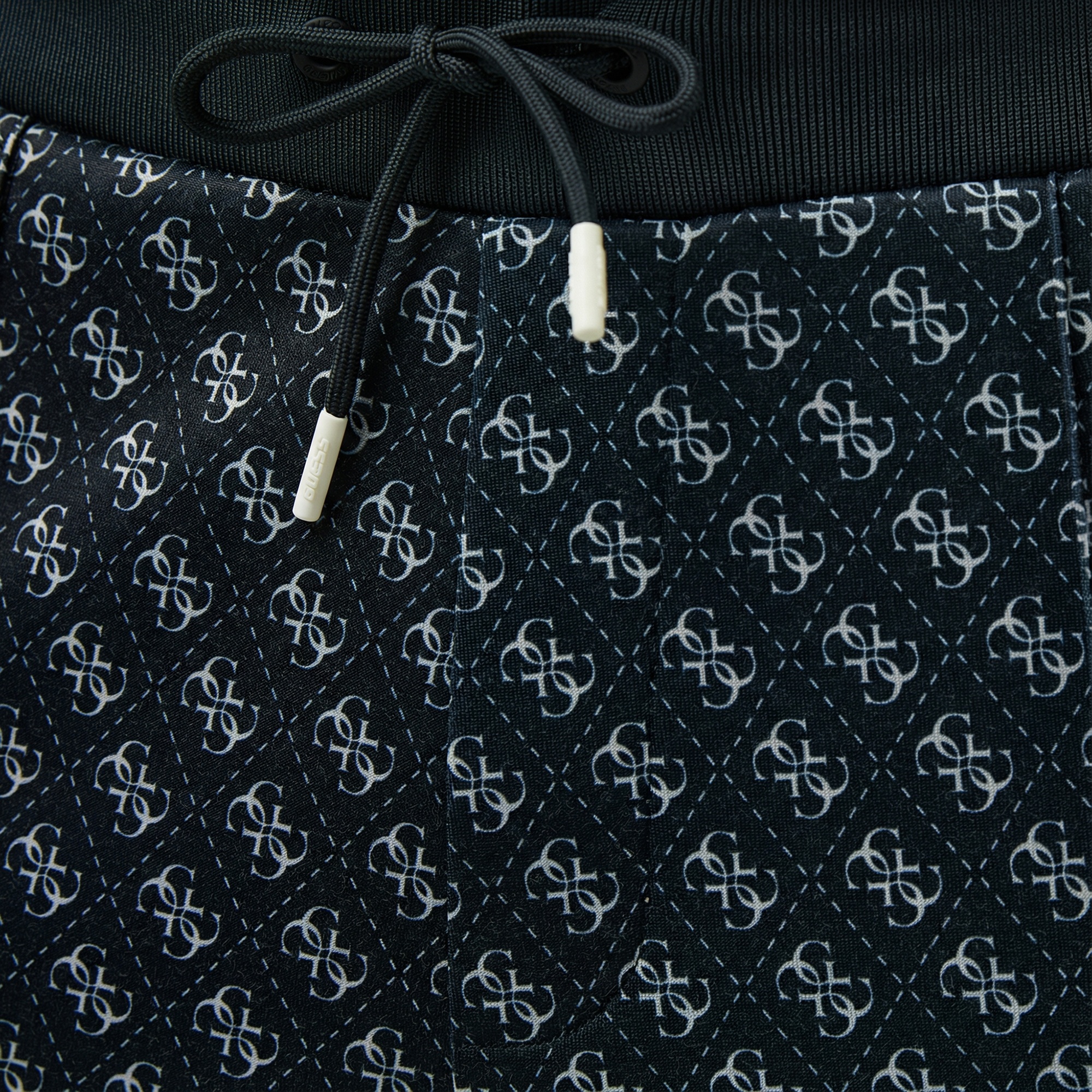 Guess Korbin Printed Double Knit Eco Erkek Siyah Eşofman Altı