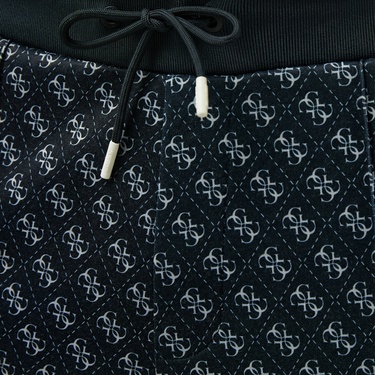  Guess Korbin Printed Double Knit Eco Erkek Siyah Eşofman Altı