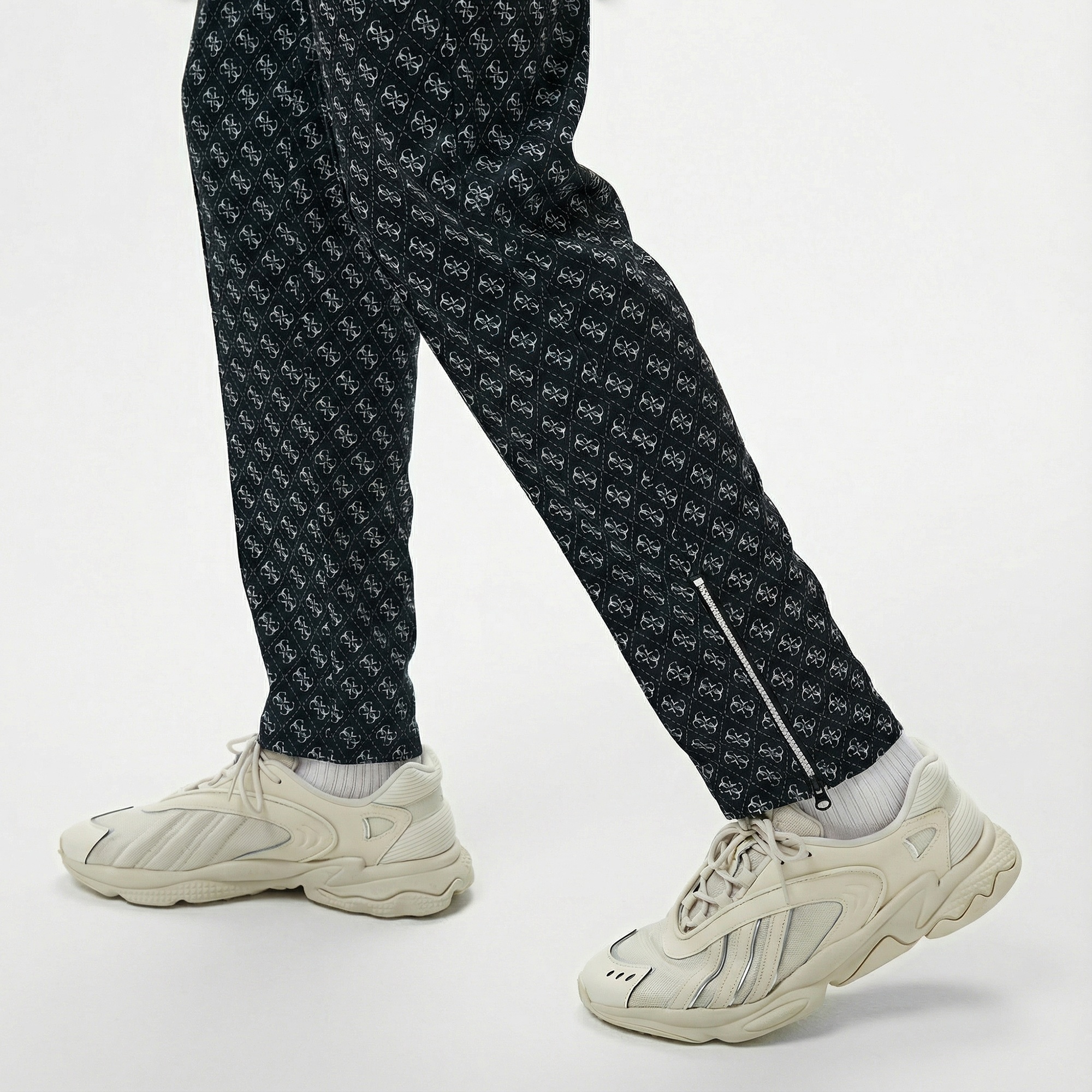 Guess Korbin Printed Double Knit Eco Erkek Siyah Eşofman Altı