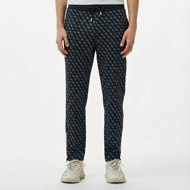  Guess Korbin Printed Double Knit Eco Erkek Siyah Eşofman Altı