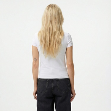  Guess Mock Kadın Beyaz T-Shirt
