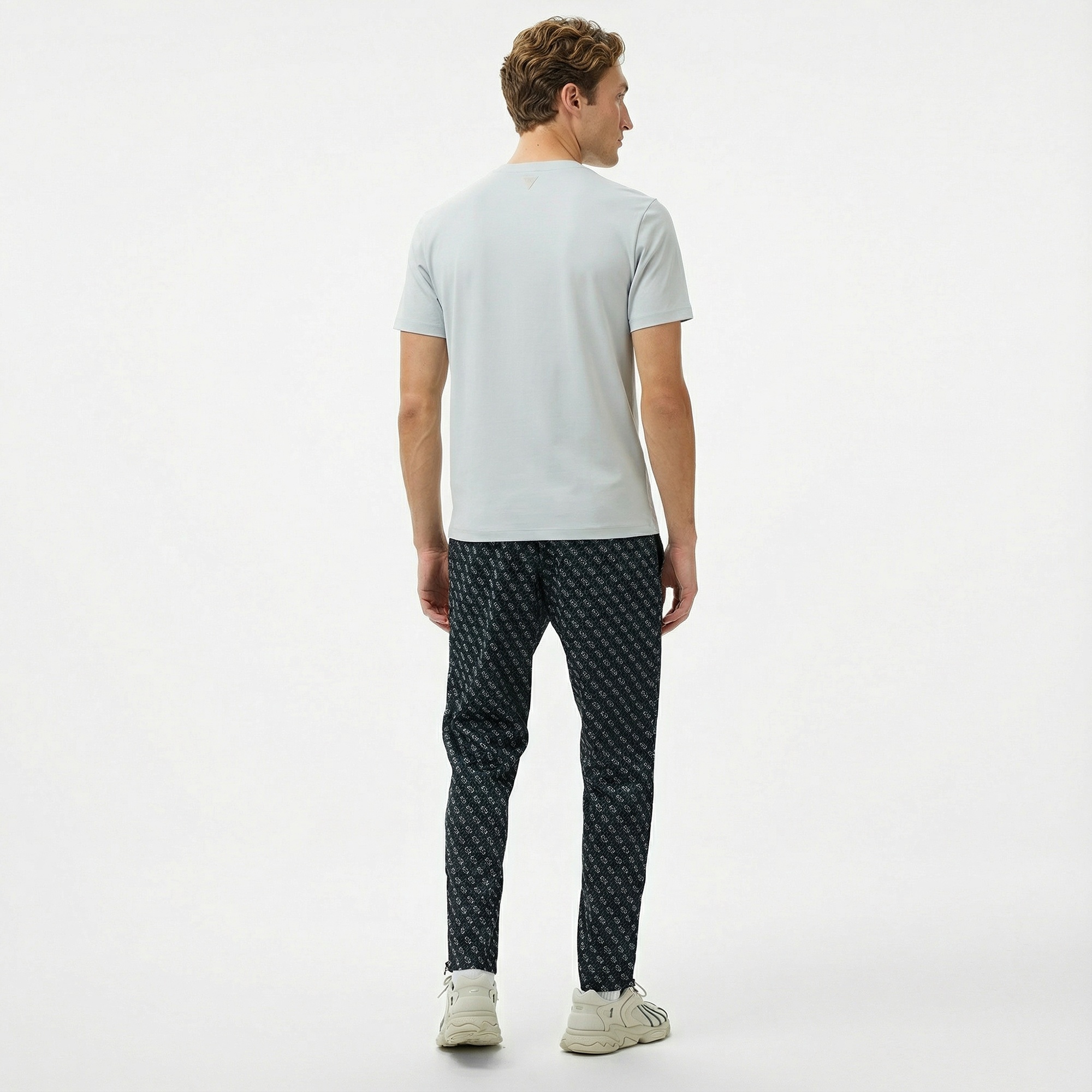 Guess Korbin Printed Double Knit Eco Erkek Siyah Eşofman Altı