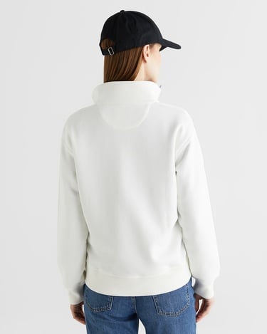  GANT Kadın Beyaz Relaxed Fit Yarım Fermuarlı Sweatshirt