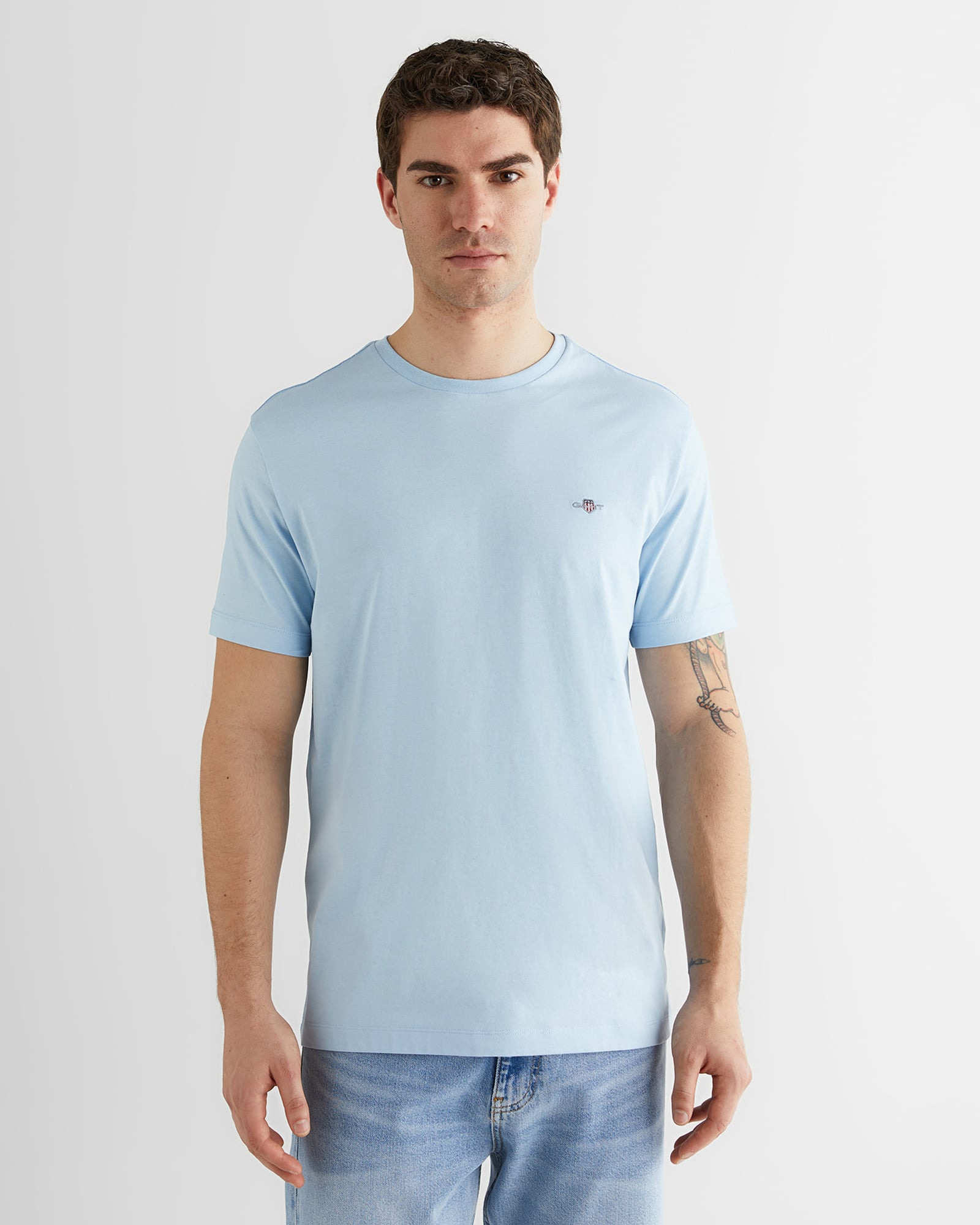  GANT Erkek Mavi Bisiklet Yaka Regular Fit T-Shirt