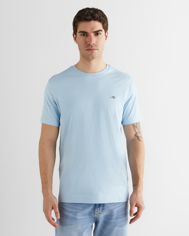  GANT Erkek Mavi Bisiklet Yaka Regular Fit T-Shirt