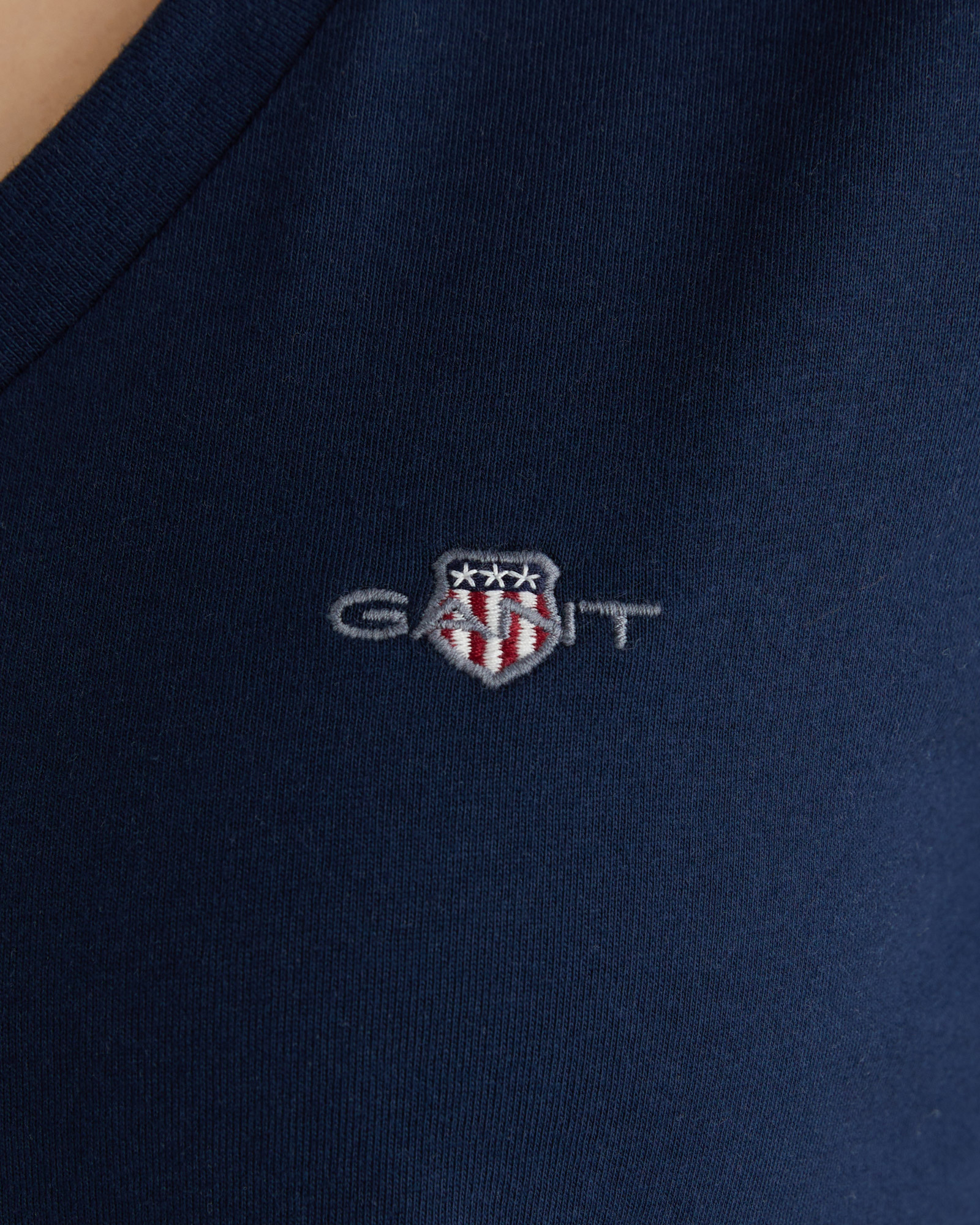  GANT Kadın Mavi V Yaka Regular Fit T-Shirt