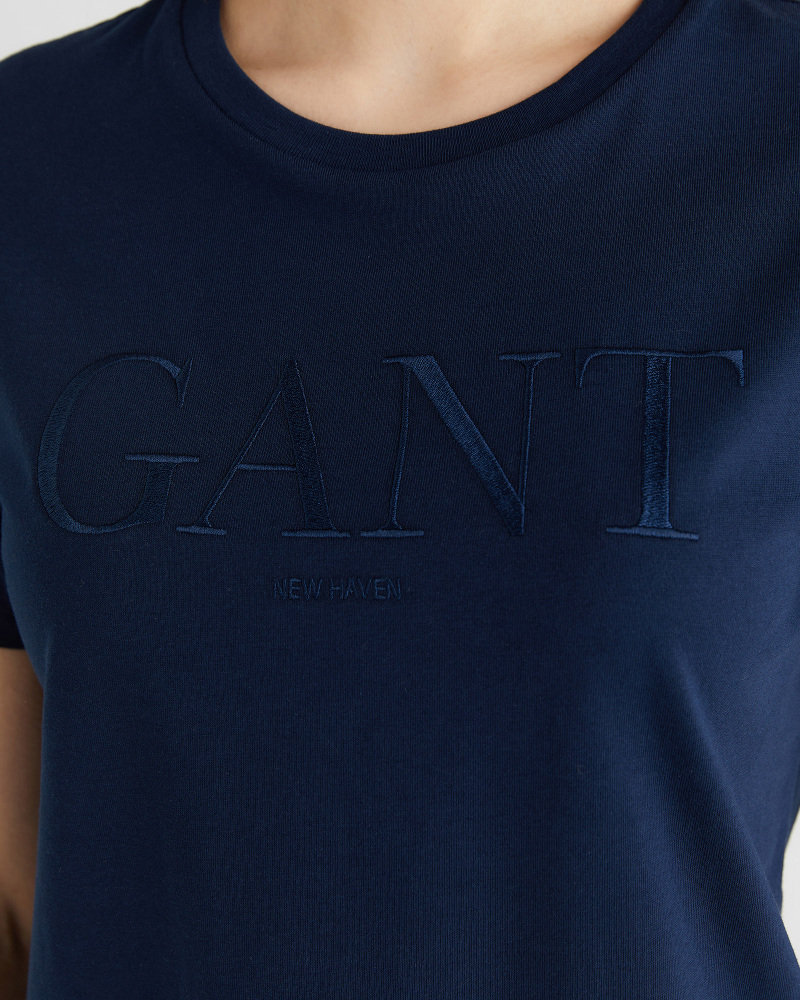  GANT Kadın Mavi Bisiklet Yaka Regular Fit T-Shirt
