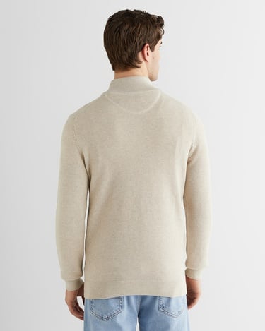  GANT Erkek Bej Regular Fit Yarım Fermuarlı Triko