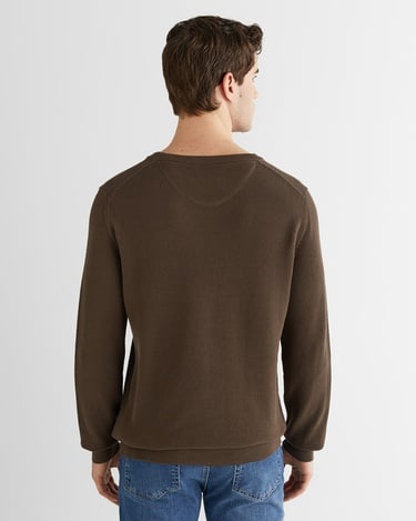  GANT Erkek Kahverengi Regular Fit Bisiklet Yaka Triko