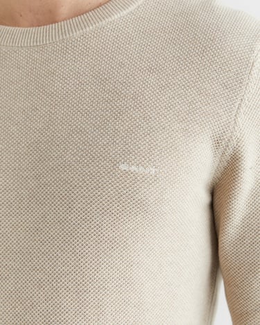  GANT Erkek Bej Regular Fit Bisiklet Yaka Triko