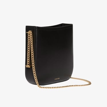  Calvin Klein Saddle With Chain Kadın Siyah Çapraz Çanta