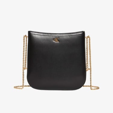  Calvin Klein Saddle With Chain Kadın Siyah Çapraz Çanta