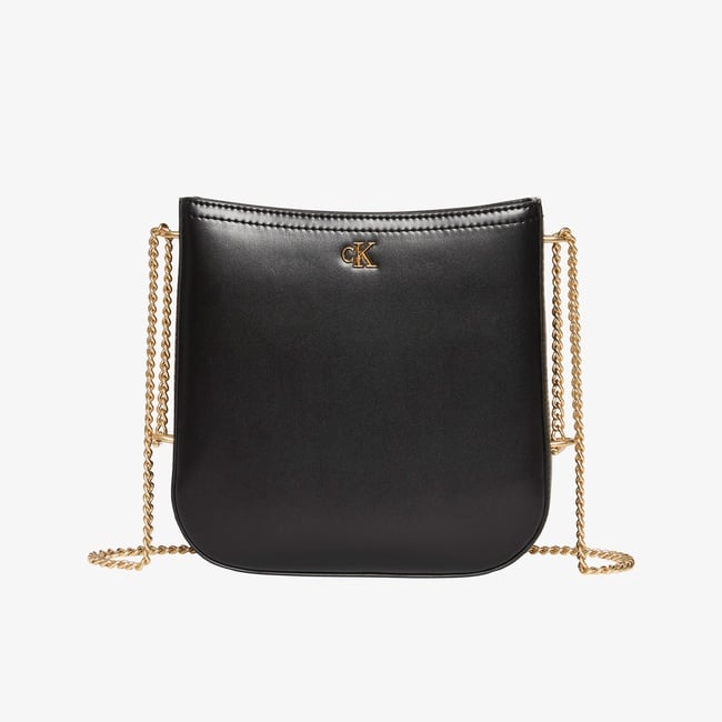  Calvin Klein Saddle With Chain Kadın Siyah Çapraz Çanta