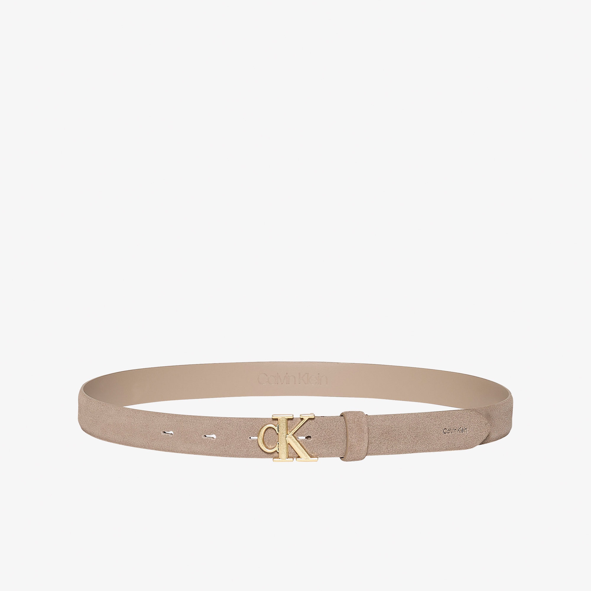 Calvin Klein Buckle 25mm Fixed Belt Suede Kadın Kahverengi Kemer