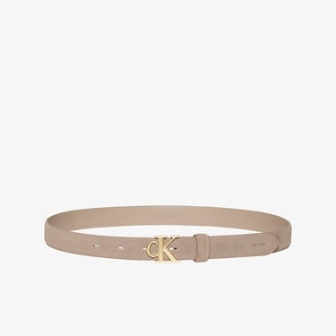  Calvin Klein Buckle 25mm Fixed Belt Suede Kadın Kahverengi Kemer
