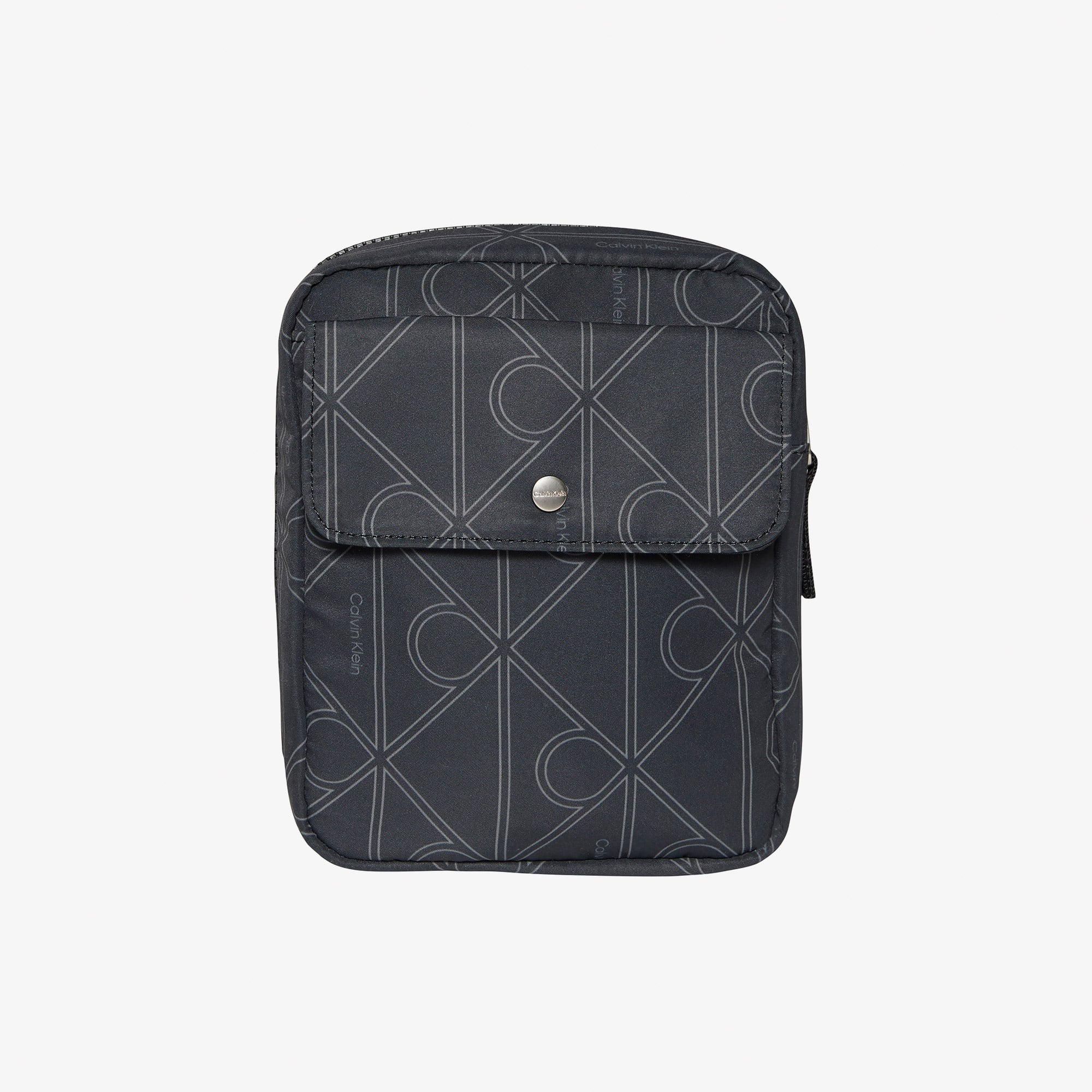 Calvin Klein Printed Emblem Nylon Erkek Gri Tote Çanta