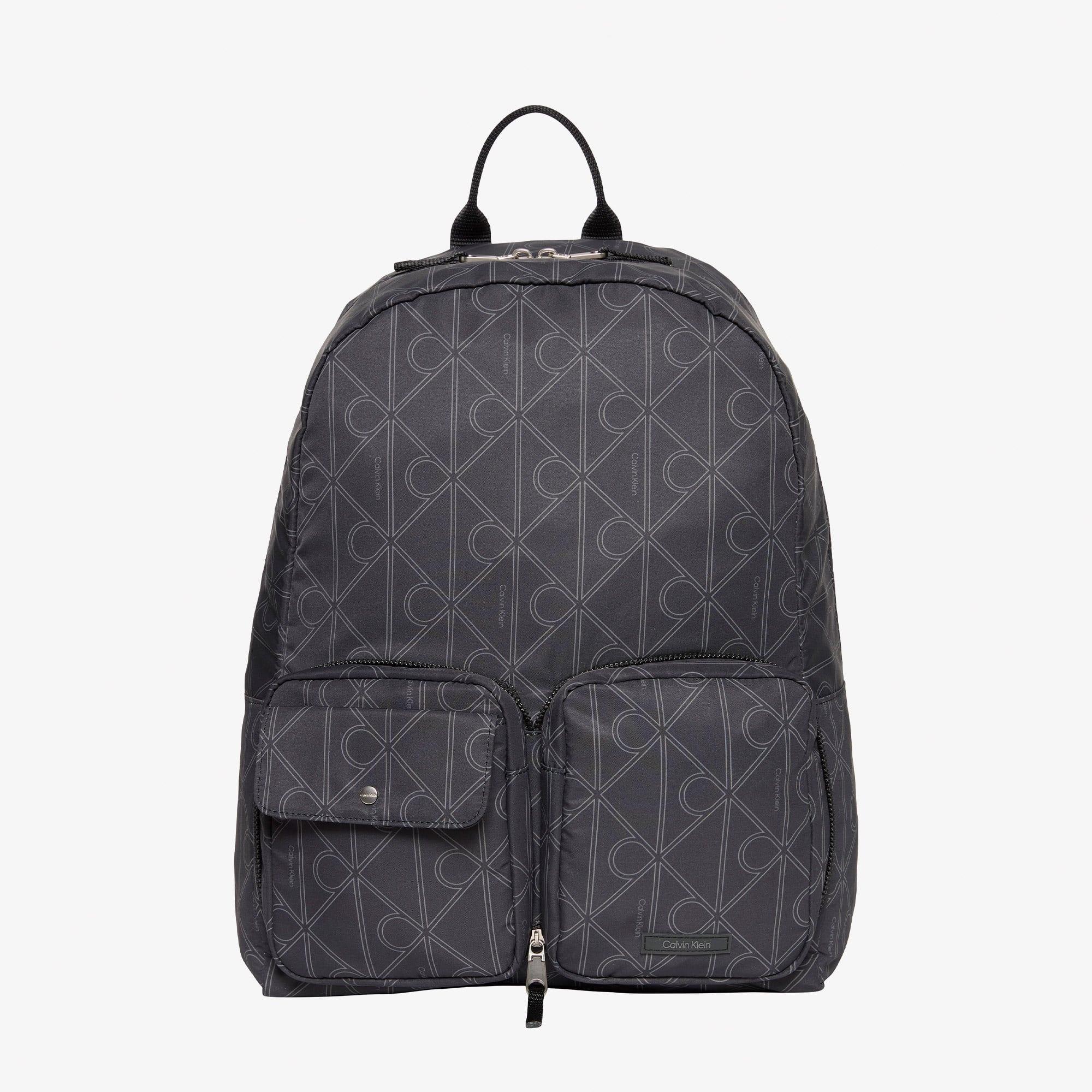 Calvin Klein Printed Emblem Nylon Erkek Gri Tote Çanta