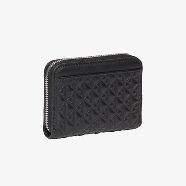  Calvin Klein Emblem Embossed Zip Around Kadın Siyah Cüzdan