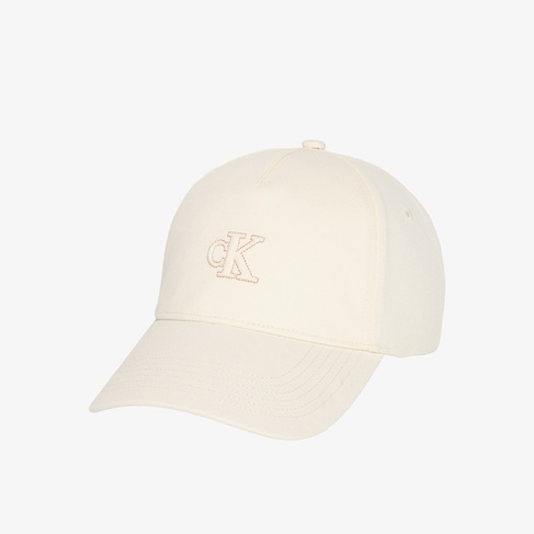  Calvin Klein Monogram Shine Embroidery Kadın Beyaz Şapka