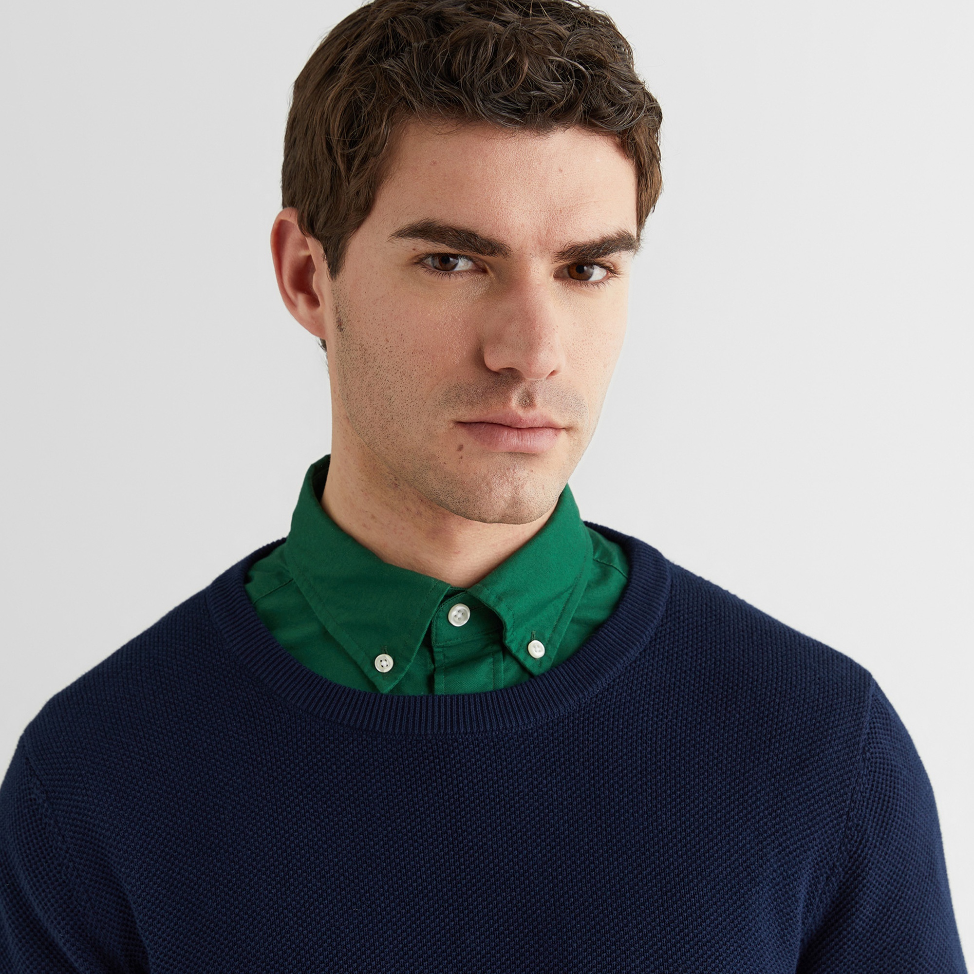 GANT Erkek Lacivert Regular Fit Bisiklet Yaka Kazak