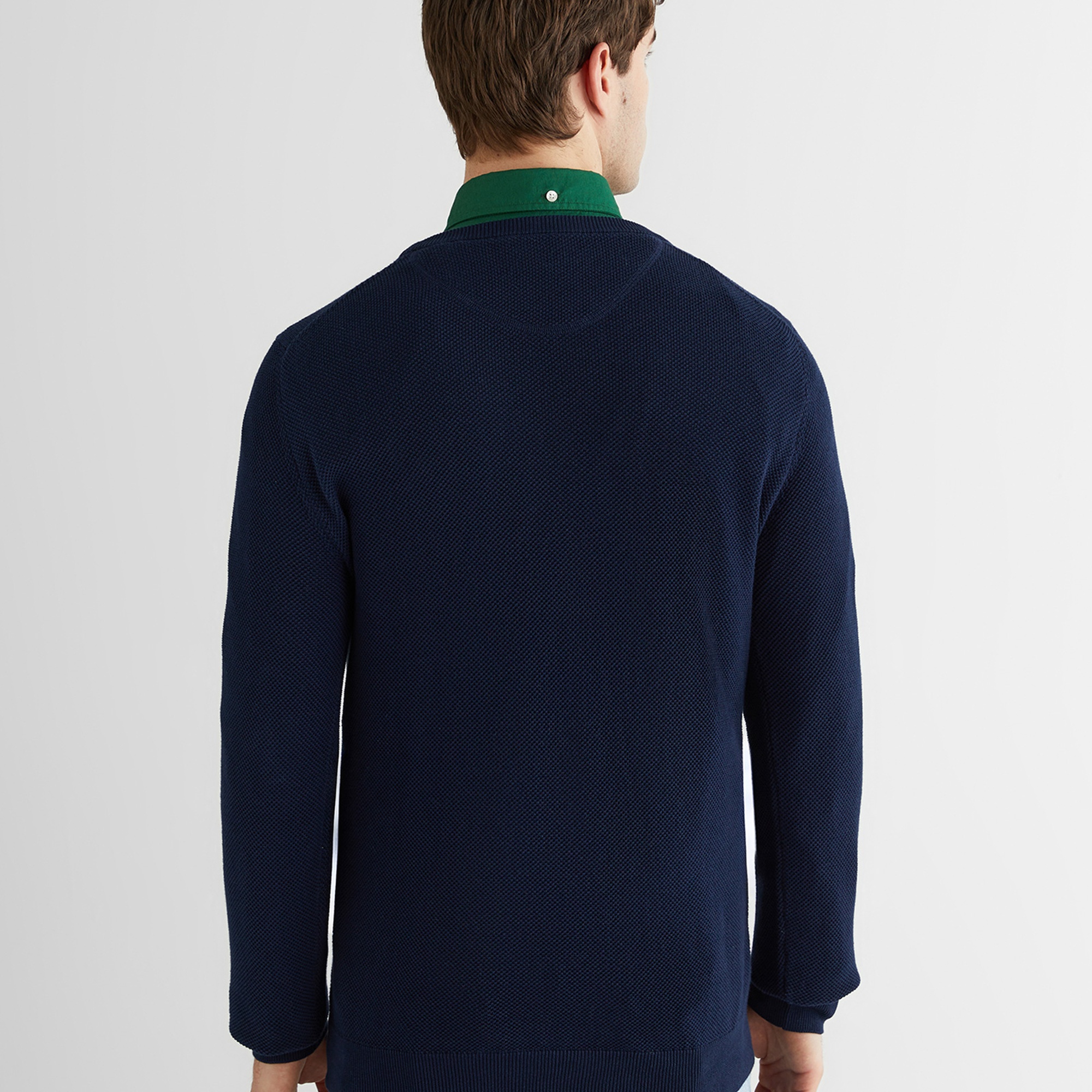 GANT Erkek Lacivert Regular Fit Bisiklet Yaka Kazak