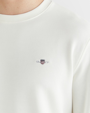  GANT Erkek Krem Regular Fit Bisiklet Yaka Sweatshirt