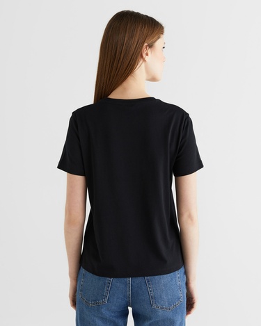  GANT Kadın Siyah Bisiklet Yaka Regular Fit T-Shirt