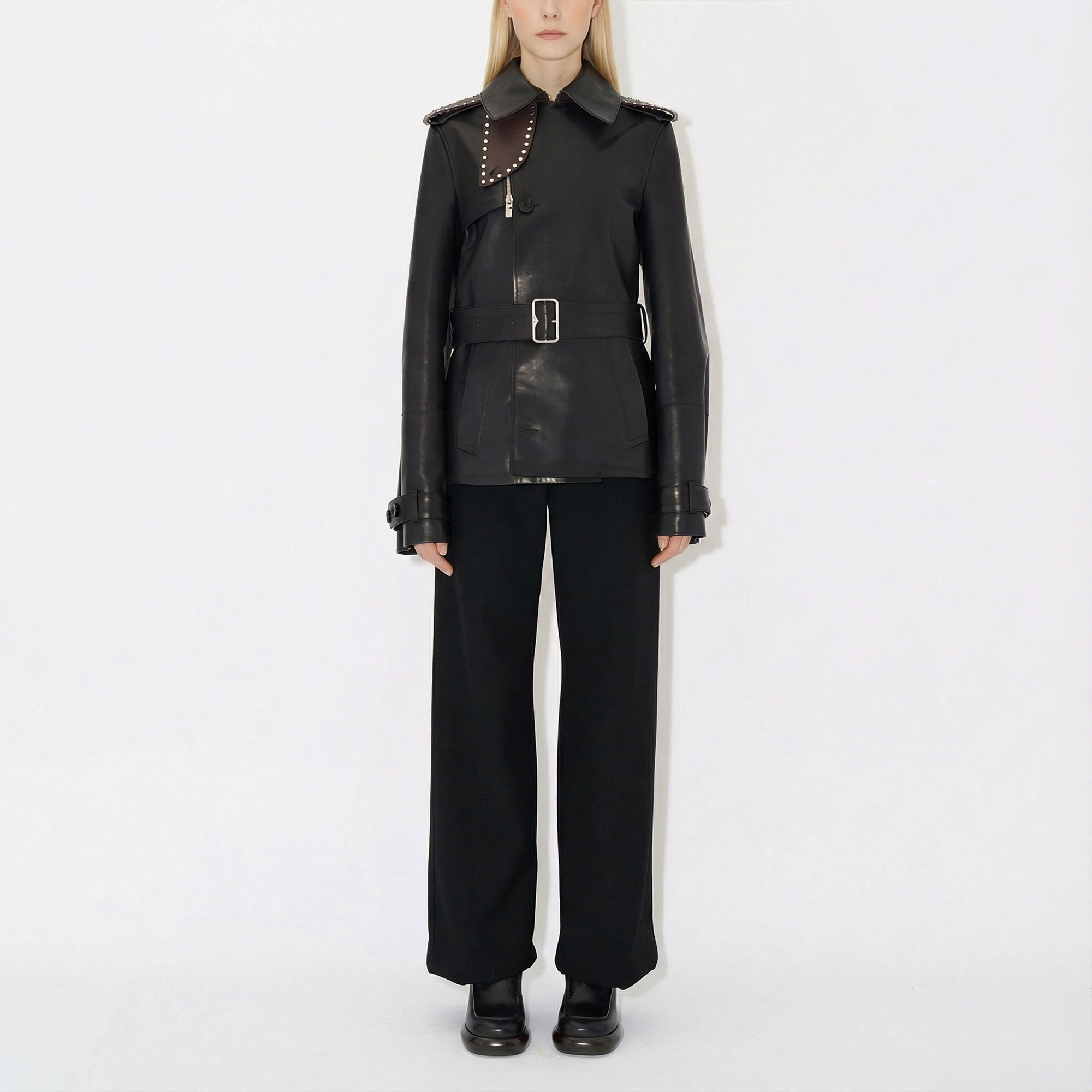 Burberry Pel Leather Kadın Siyah Mont.8099330.-