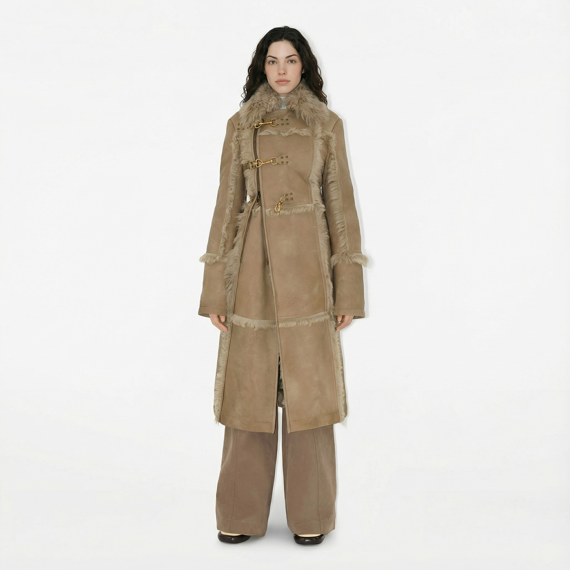 Burberry Shearling Kadın Bej Mont.8099271.-