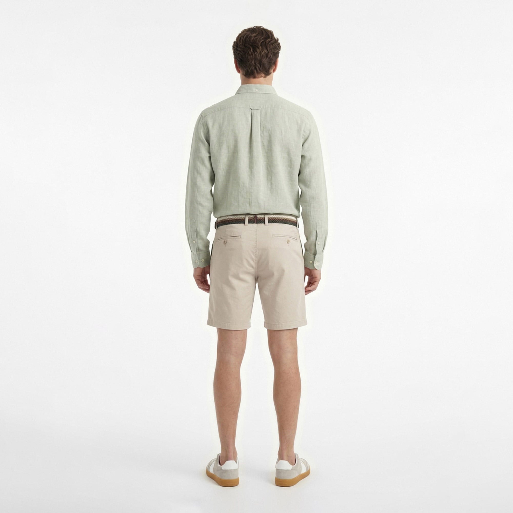 Nautica Erkek Yeşil Regular Fit Keten Gömlek