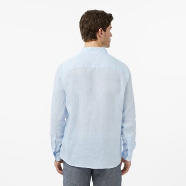  Nautica Erkek Mavi Regular Fit Keten Gömlek