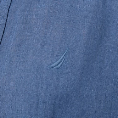  Nautica Erkek Mavi Regular Fit Keten Gömlek