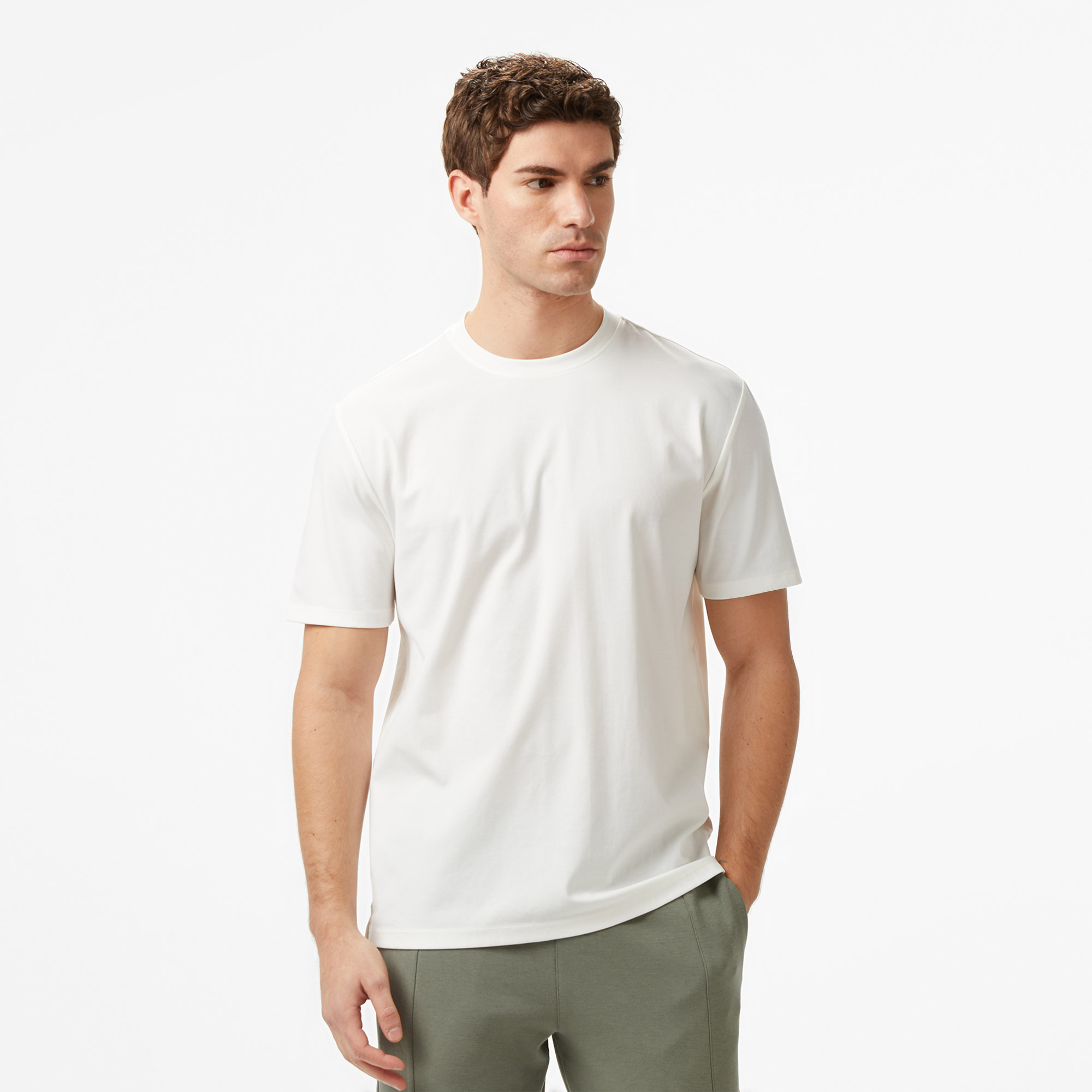  Nautica Erkek Ekru Regular Fit T-Shirt