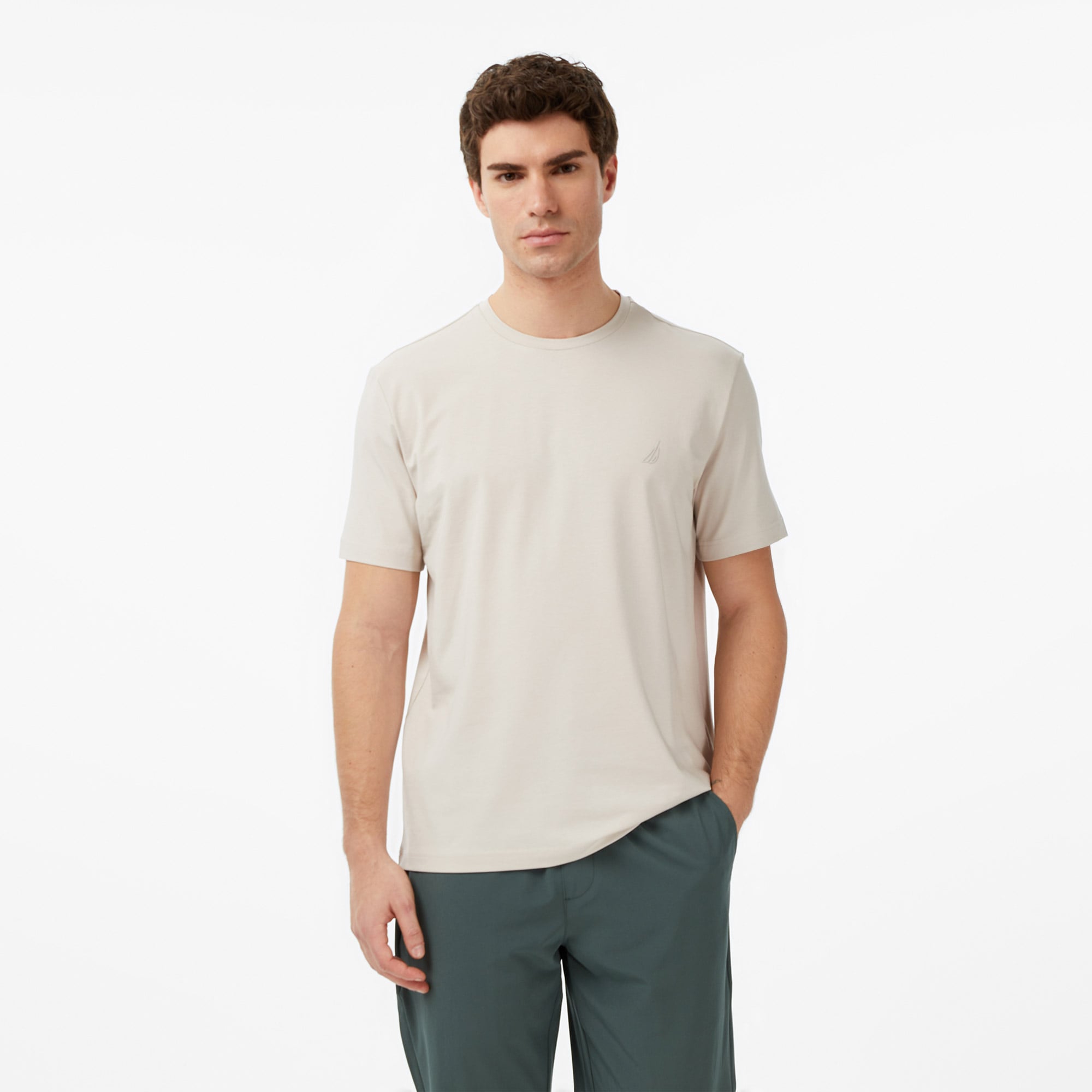  Nautica Erkek Bej Regular Fit T-Shirt