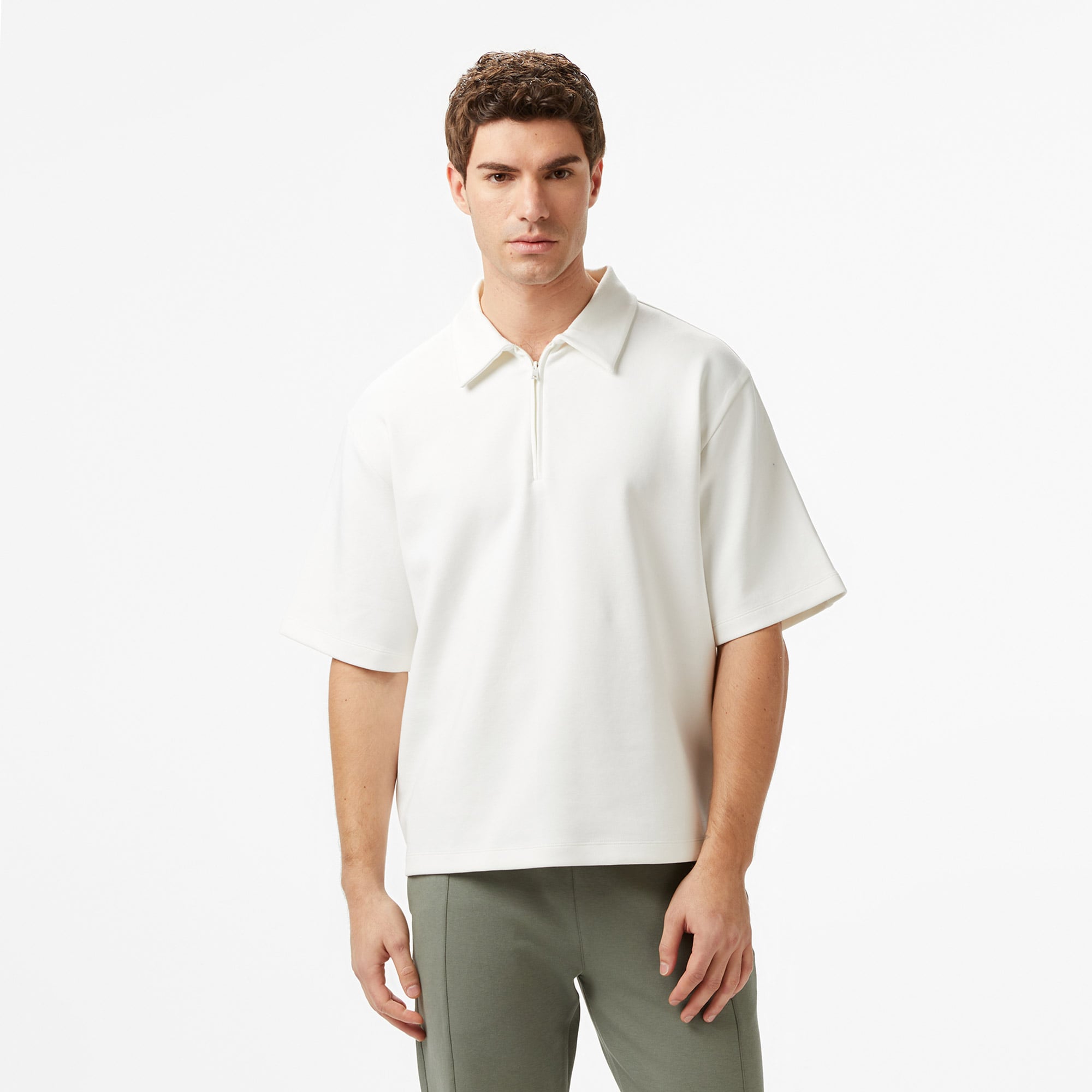  Nautica Erkek Ekru Regular Fit Polo Yaka T-Shirt