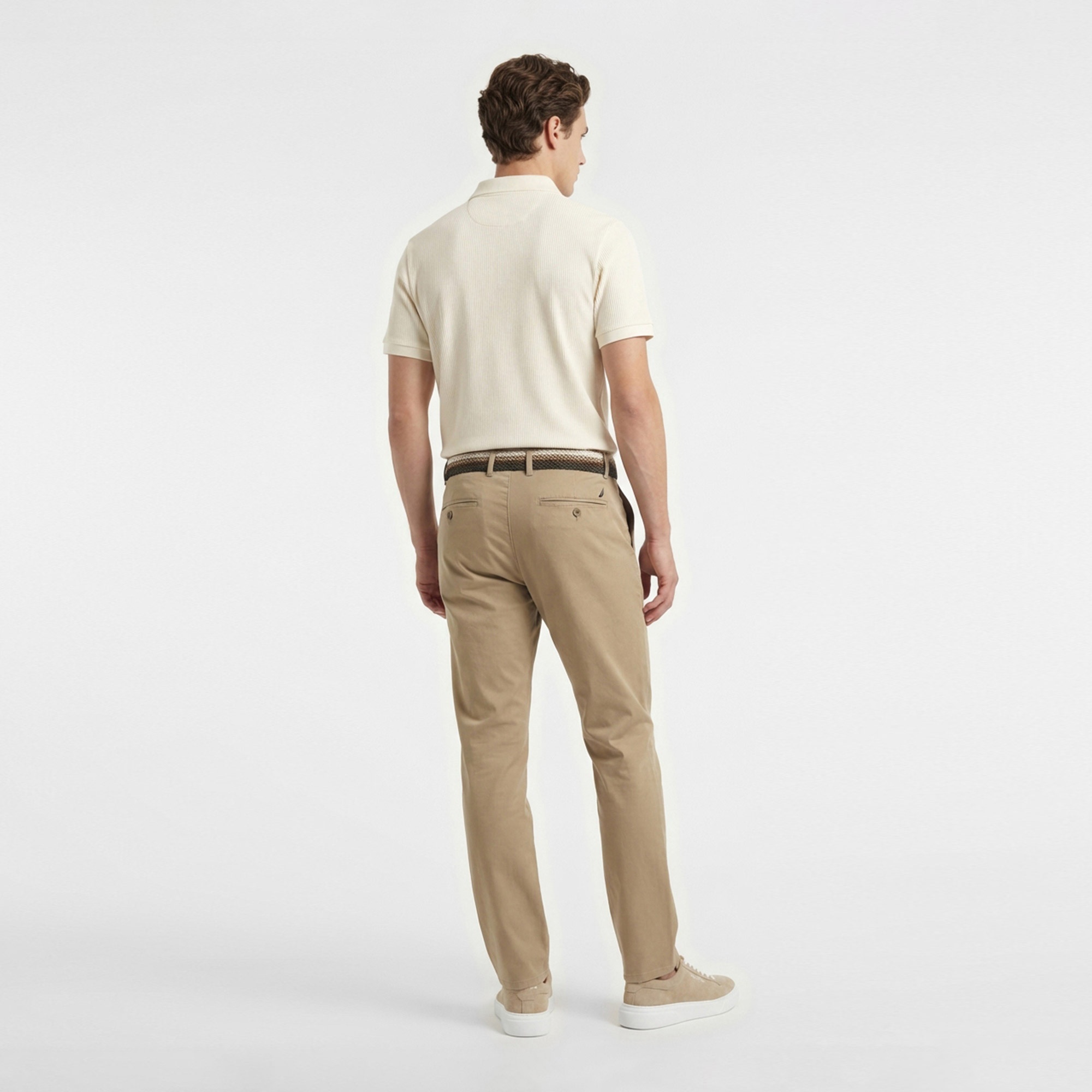 Nautica Erkek Krem Slim Fit Polo Yaka T-Shirt