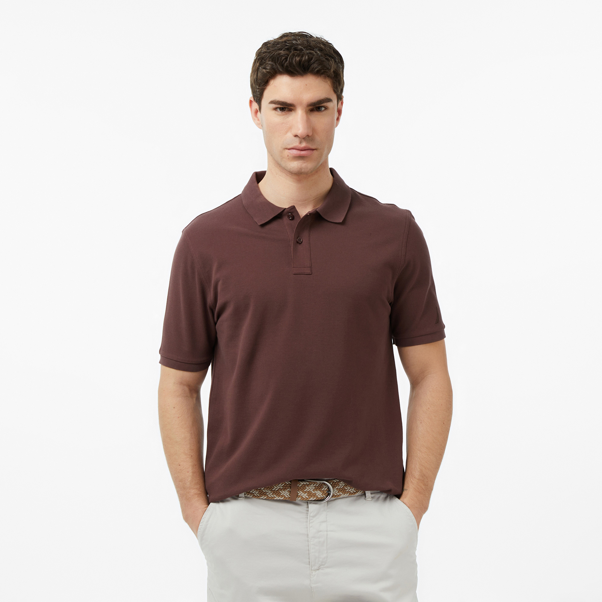  Nautica Erkek Kahverengi Regular Fit Polo Yaka T-Shirt