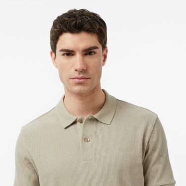  Nautica Erkek Bej Slim Fit Polo Yaka T-Shirt