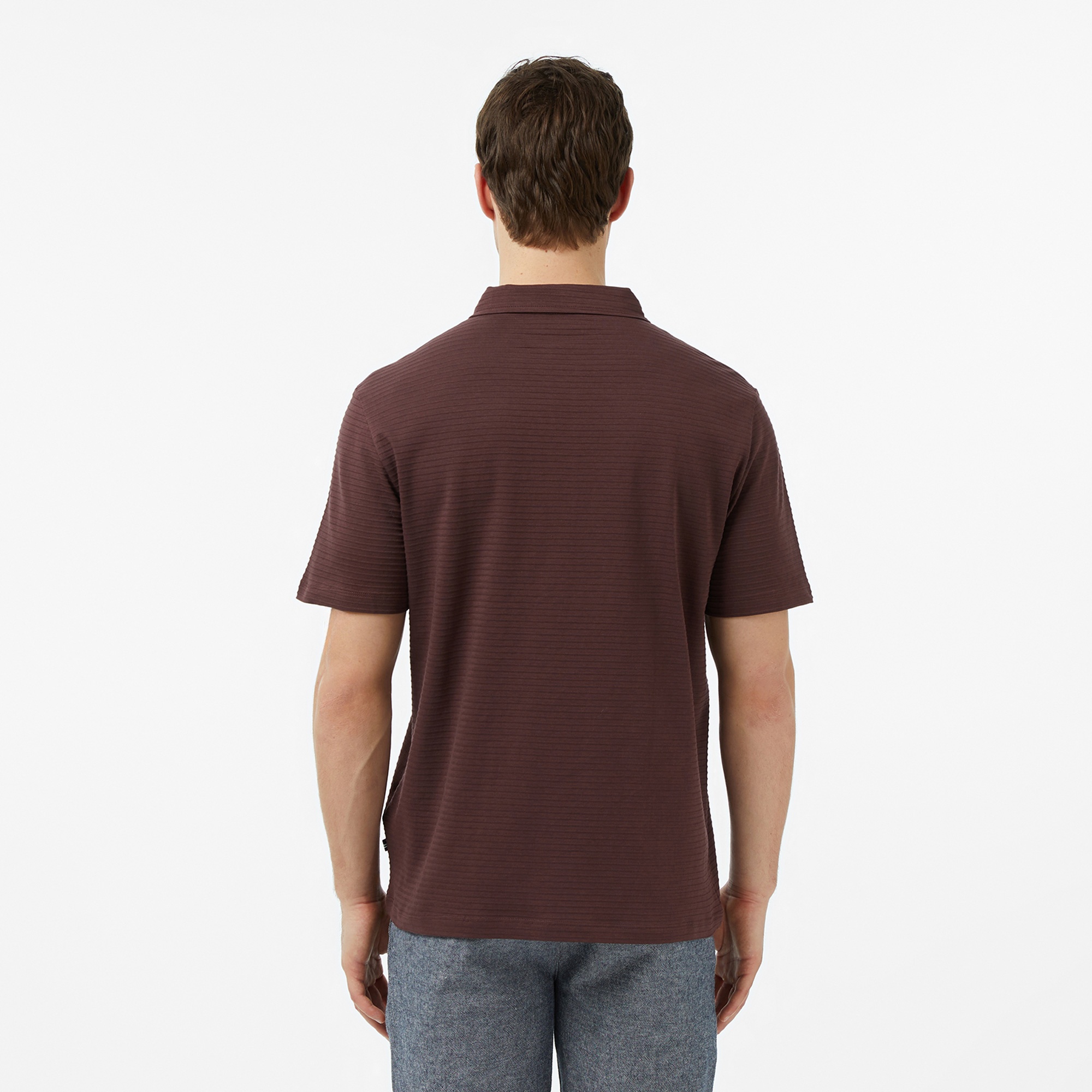 Nautica Erkek Kahverengi Regular Fit Çizgili Polo Yaka T-Shirt