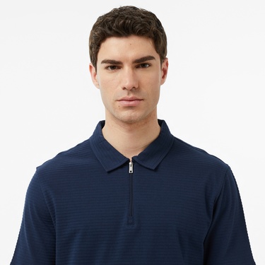  Nautica Erkek Lacivert Regular Fit Çizgili Polo Yaka T-Shirt