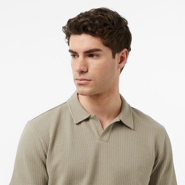  Nautica Erkek Bej Regular Fit Polo Yaka T-Shirt